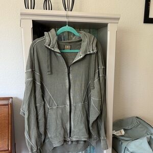 FP Movement by Free People Green Zip-Up Hoodie